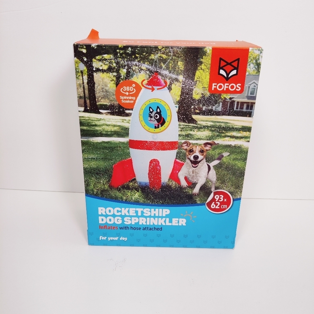 Fofos Rocketship Dog Water Sprinkler Toy NEW Summer Vacation Fun